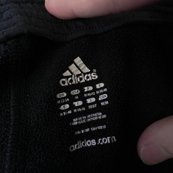 Adidas Sweatpants Womens Medium Joggers Lounge Drawstring Athletic Black Fleece - Picture 10 of 16